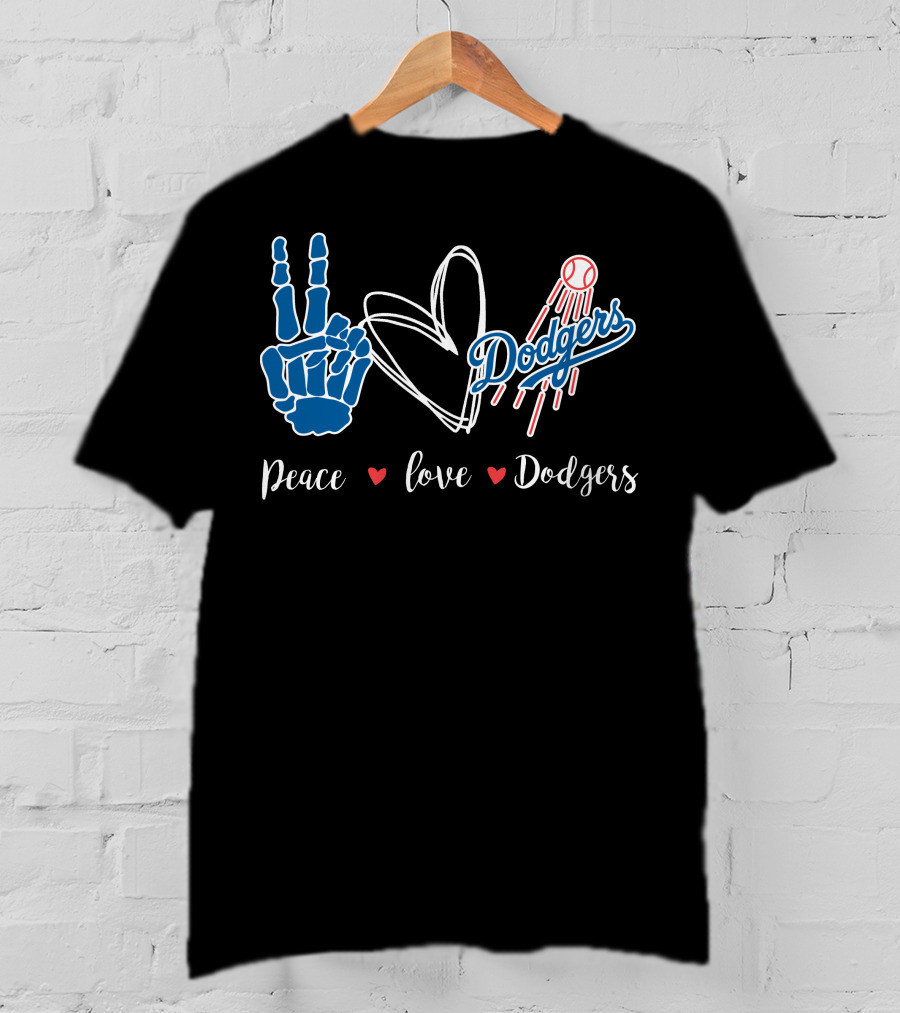 Peace Love Dodgers Dodgers T-Shirt