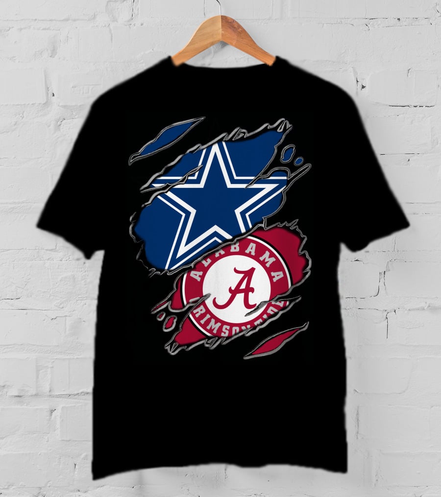 Dallas Cowboys Star Alabama Crimson Tide Crimson And White T-Shirt