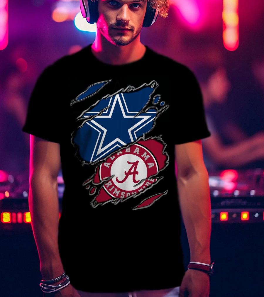 Dallas Cowboys Star Alabama Crimson Tide Crimson And White T-Shirt