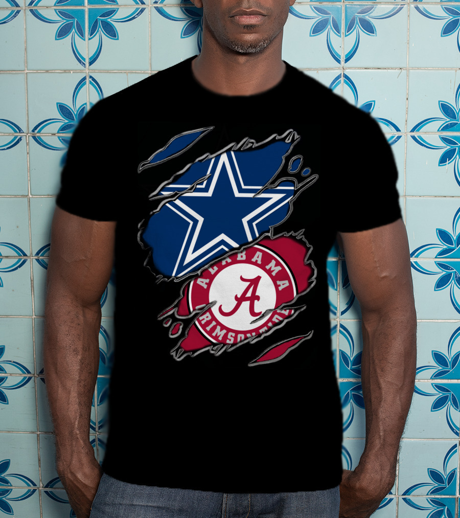 Dallas Cowboys Star Alabama Crimson Tide Crimson And White T-Shirt