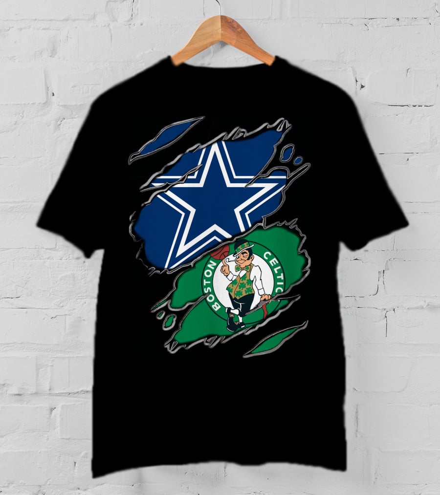 Dallas Cowboys And Boston Celtics Sports Fans Unite T-Shirt