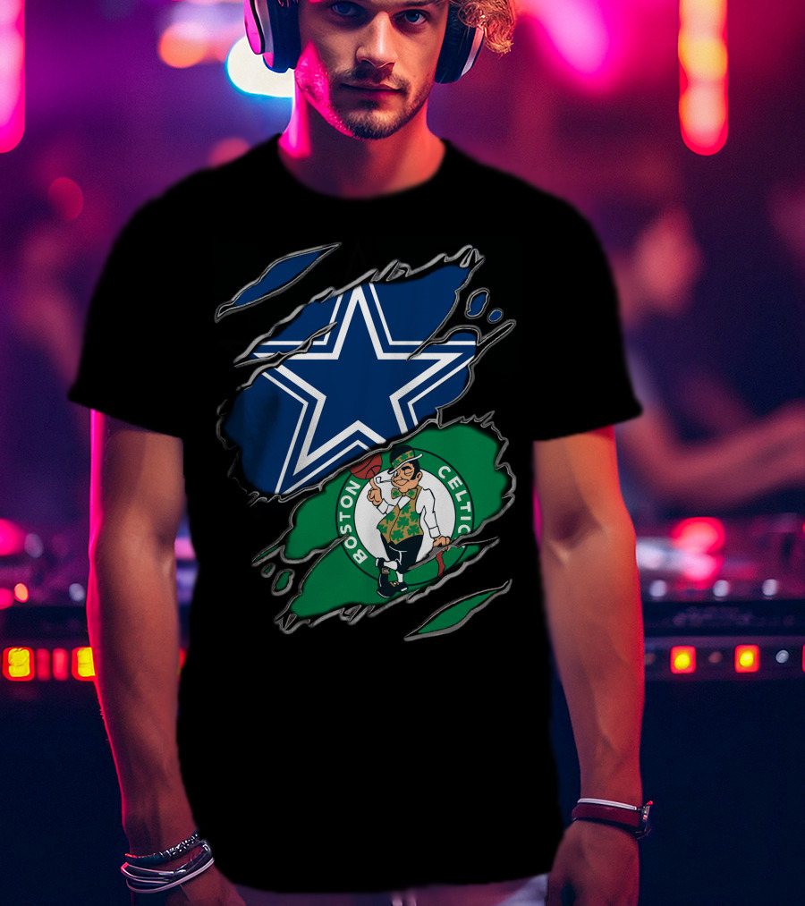 Dallas Cowboys And Boston Celtics Sports Fans Unite T-Shirt