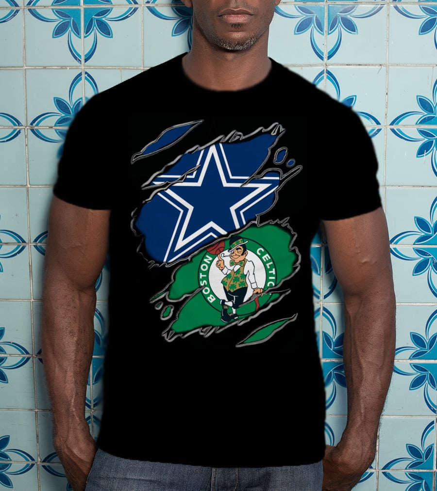 Dallas Cowboys And Boston Celtics Sports Fans Unite T-Shirt
