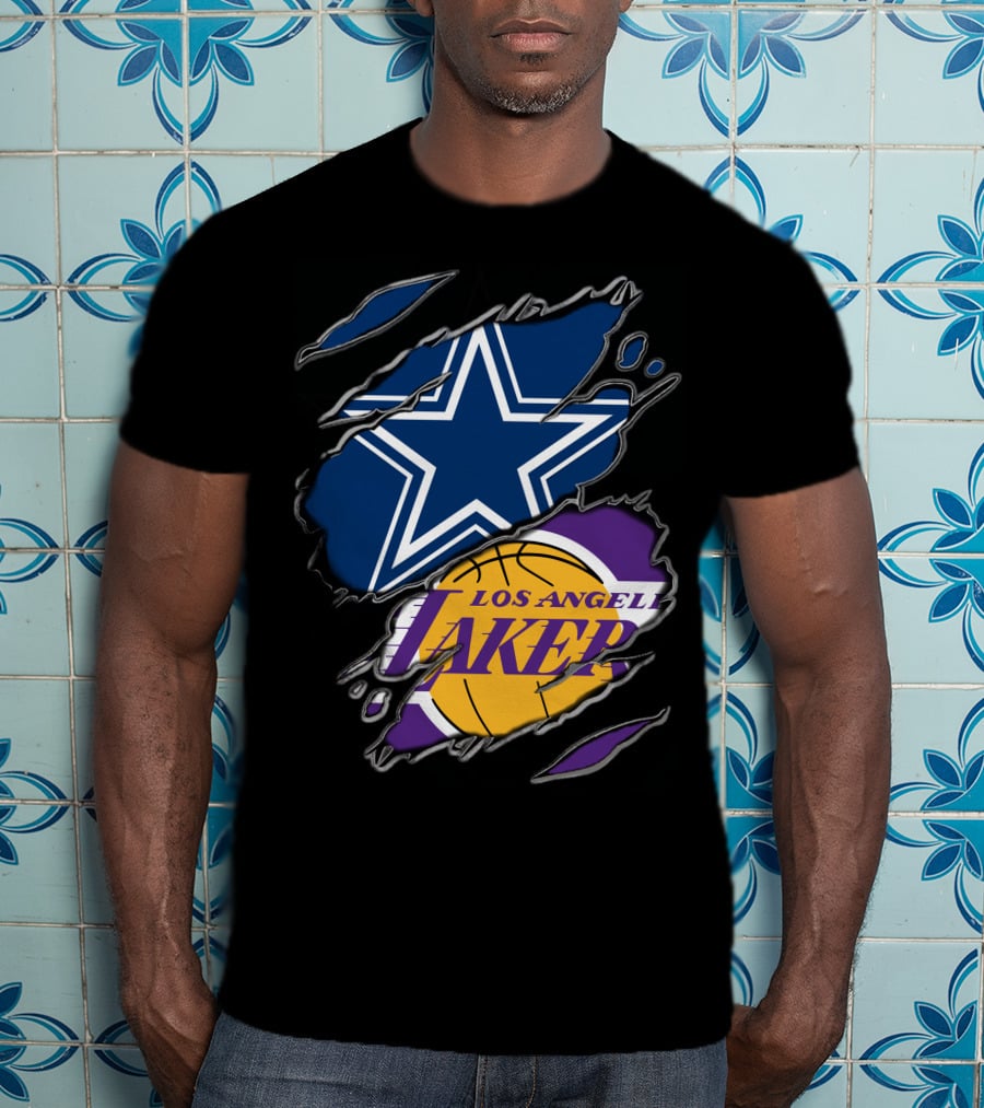 Dallas Cowboys Los Angeles Lakers Fan Crossover T-Shirt