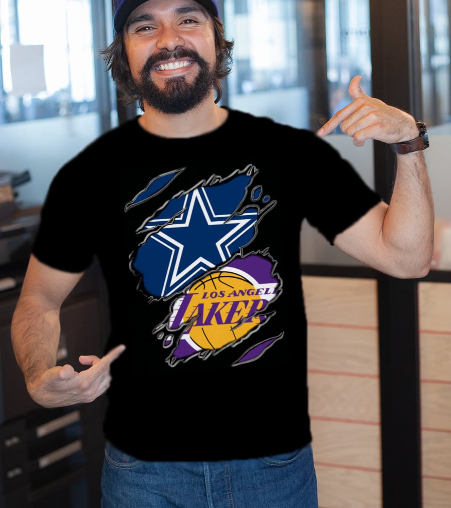 Dallas Cowboys Los Angeles Lakers Fan Crossover T-Shirt