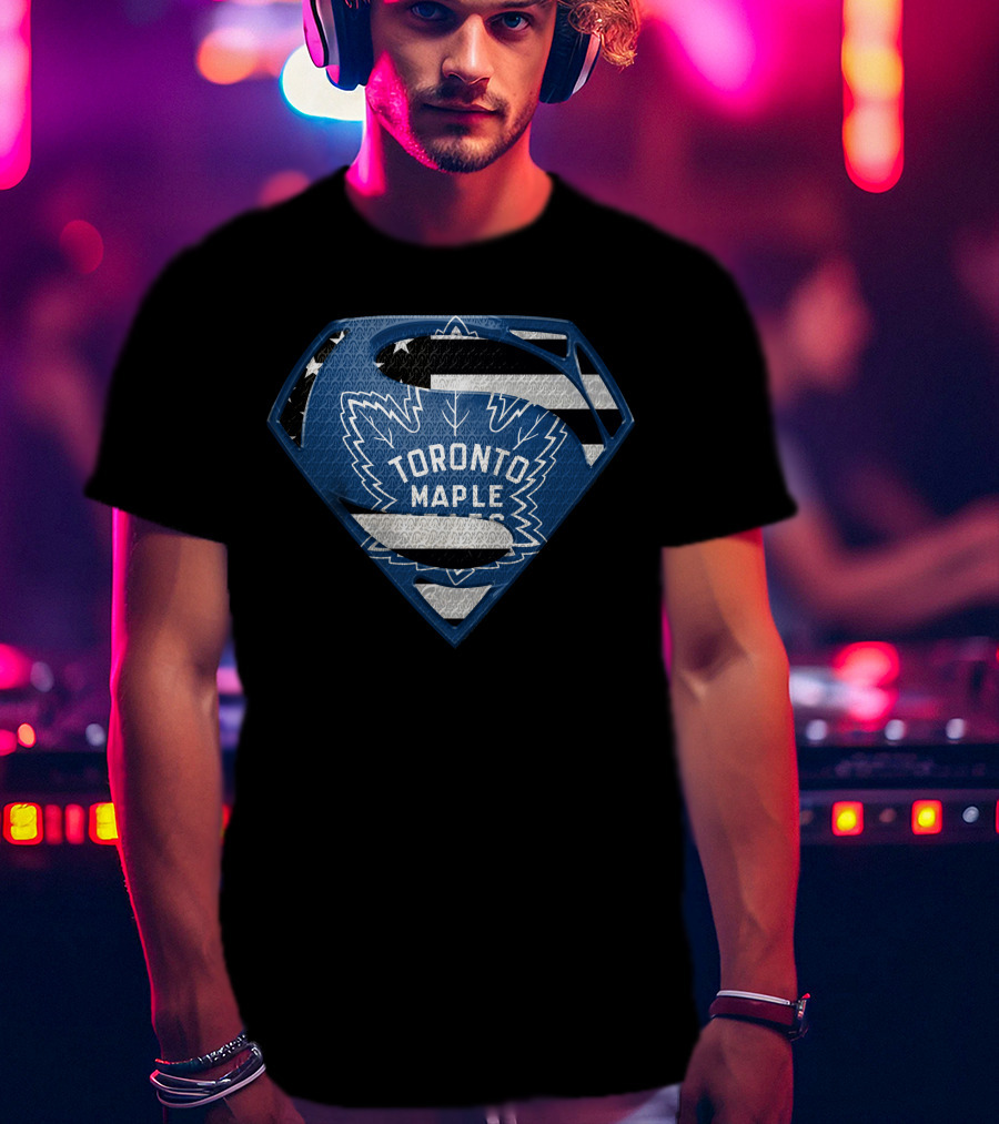 Toronto Maple Leafs Superman Logo Hybrid T-Shirt