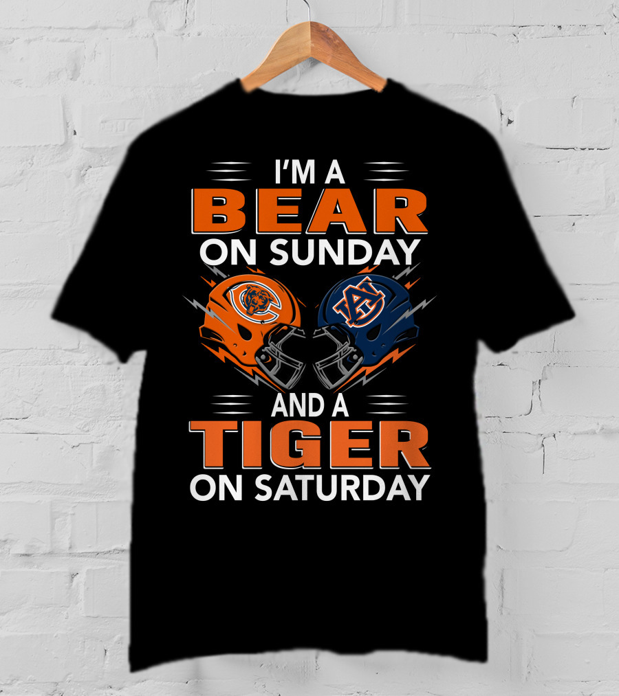 I'm A Bear On Sunday And A Tiger On Saturday Football Pride T-Shirt