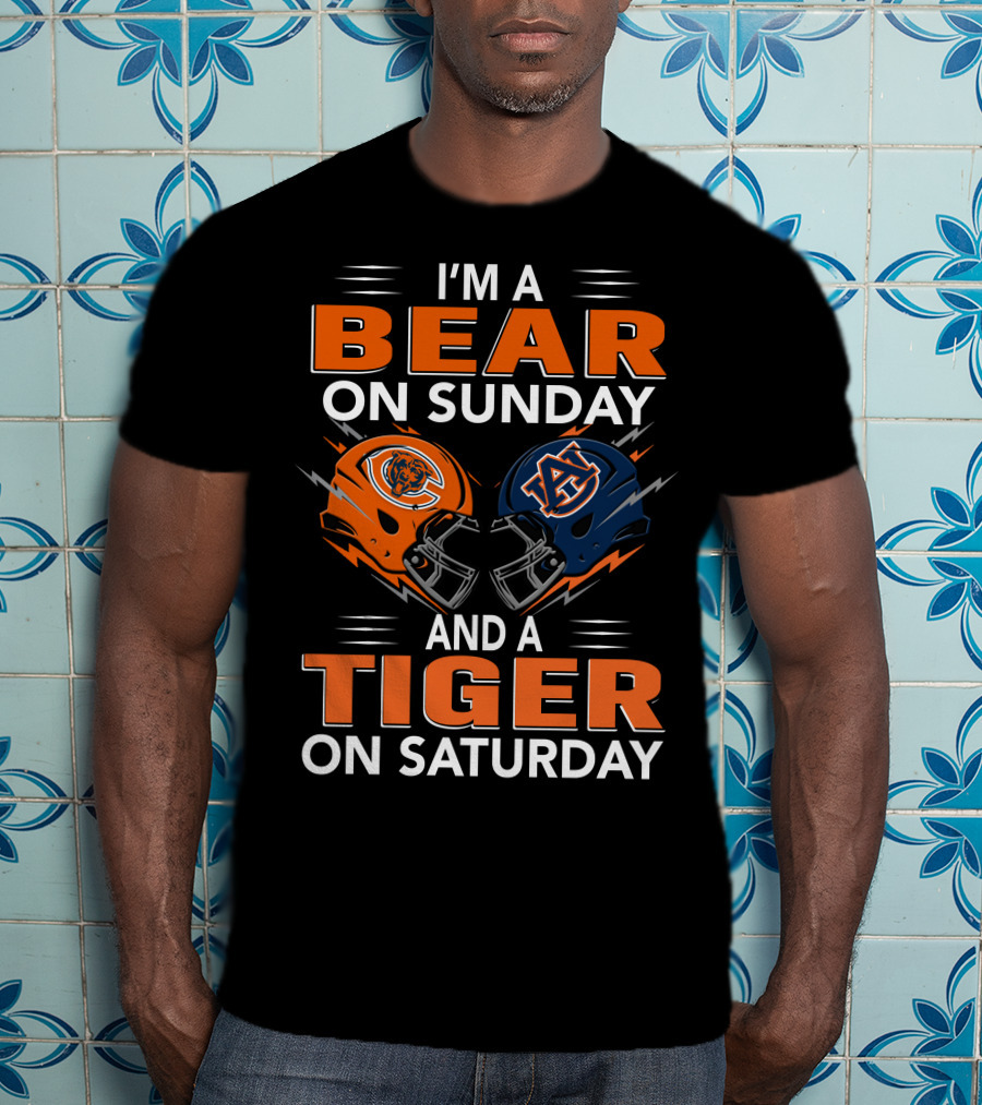 I'm A Bear On Sunday And A Tiger On Saturday Football Pride T-Shirt