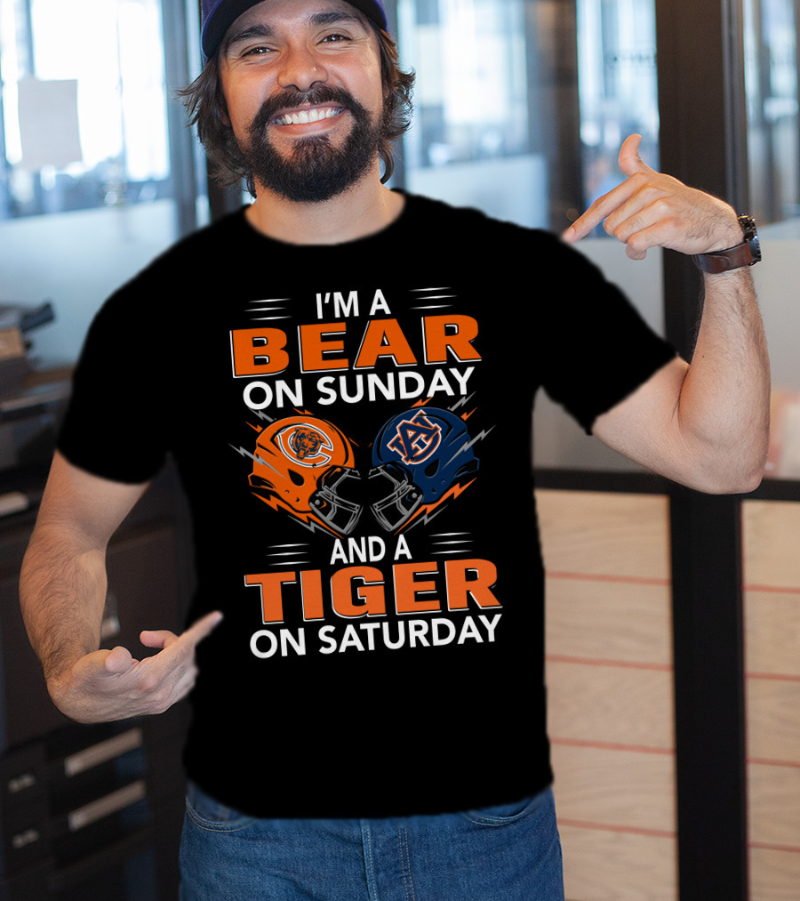 I'm A Bear On Sunday And A Tiger On Saturday Football Pride T-Shirt