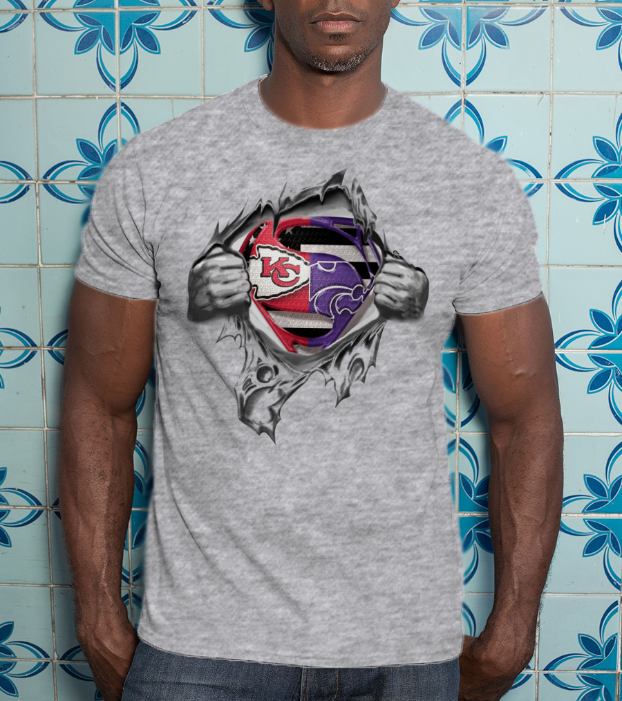 Kansas City Chiefs Wildcats Superman Logo Fusion T-Shirt