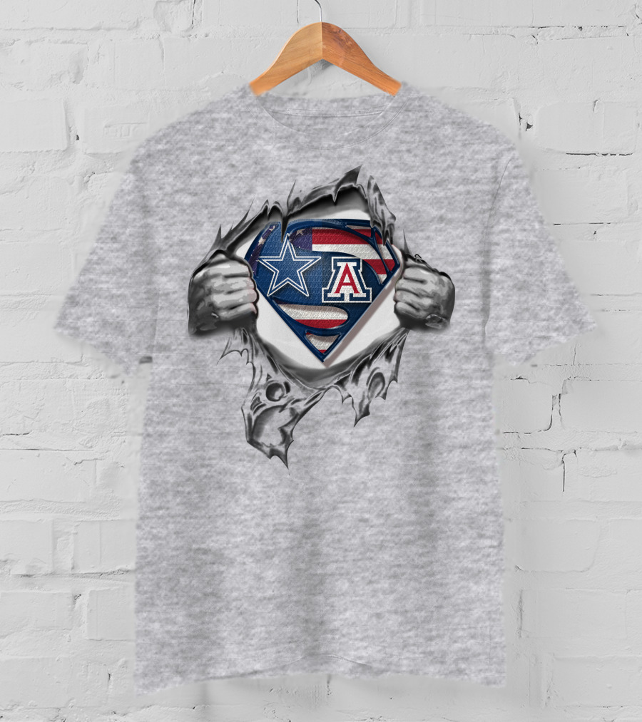 Dallas Cowboys Arizona Wildcats Logo Superman Shield T-Shirt