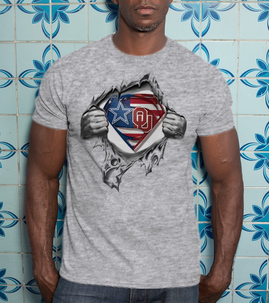 Dallas Cowboys OU Sooners Superman Logo T-Shirt