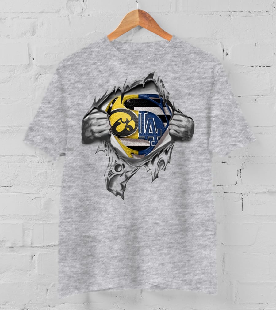 Hawkeyes LA Dodgers Superman Logo Fusion T-Shirt