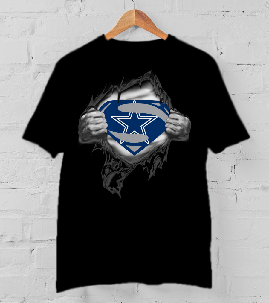 COWBOYS Superman Star Logo Rip T-Shirt