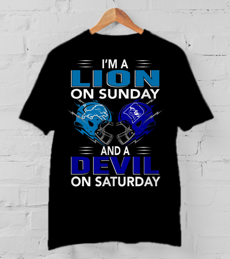 I'm A Lion On Sunday And A Devil On Saturday Football Helmets T-Shirt
