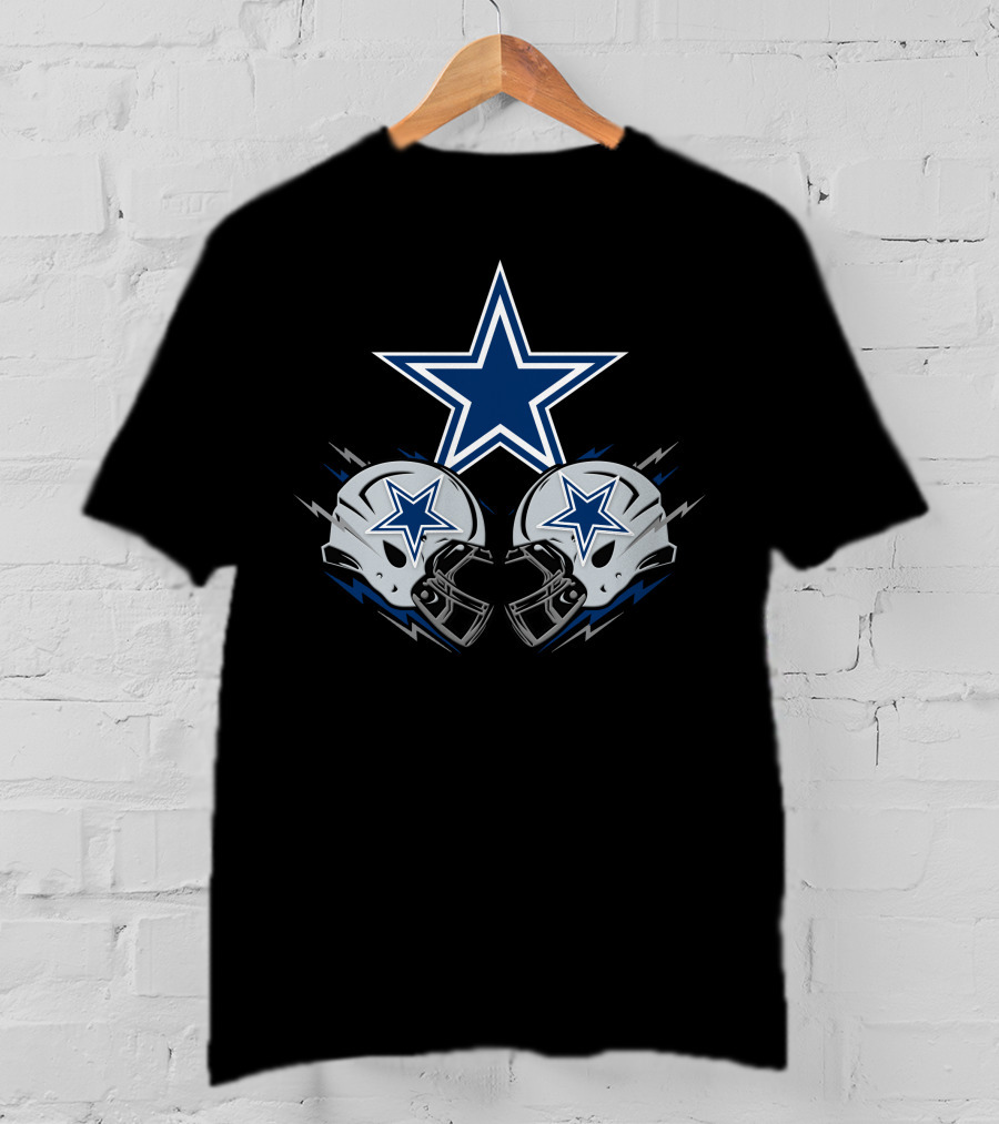 Dallas Cowboys Star Logo Helmets Clash T-Shirt