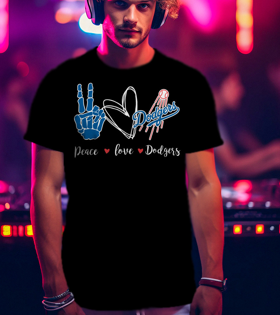 Peace Love Dodgers T-Shirt
