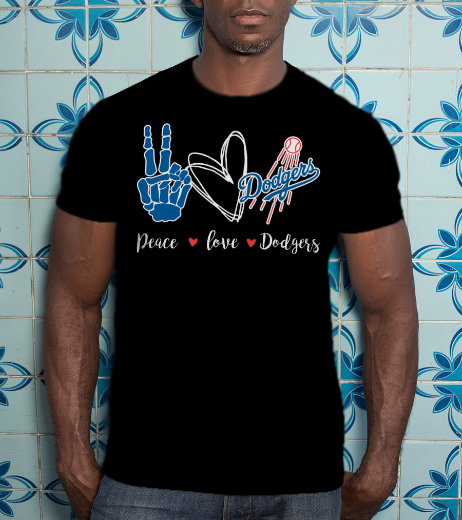 Peace Love Dodgers T-Shirt