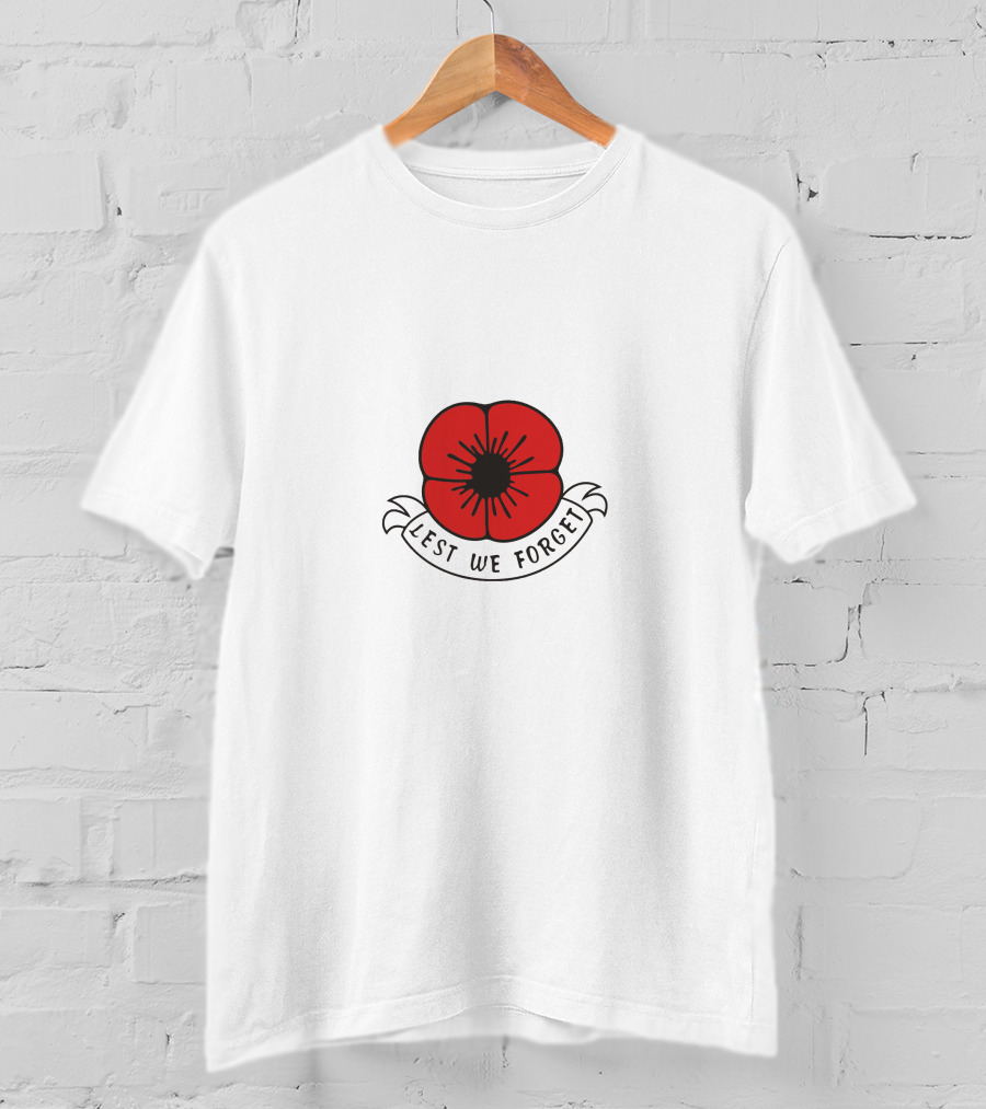 Lest We Forget Remembrance Poppy T-Shirt
