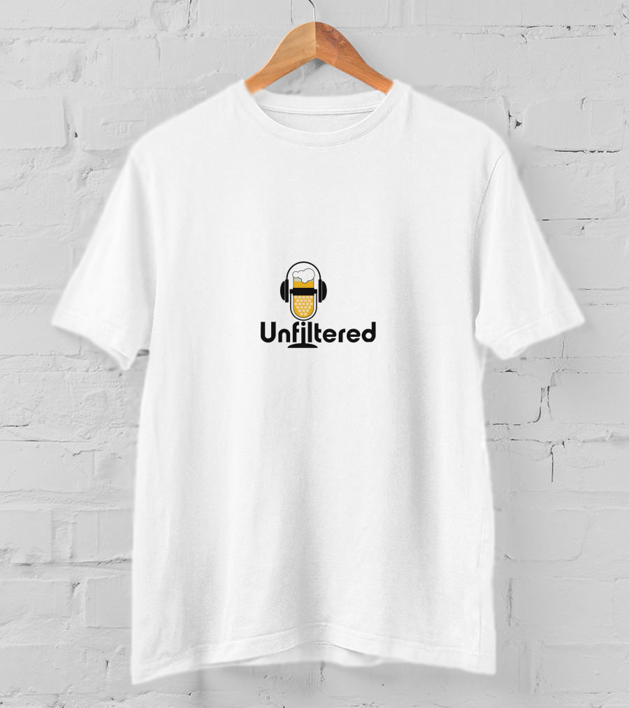 Unfiltered Headphones Microphone Beer Glass T-Shirt