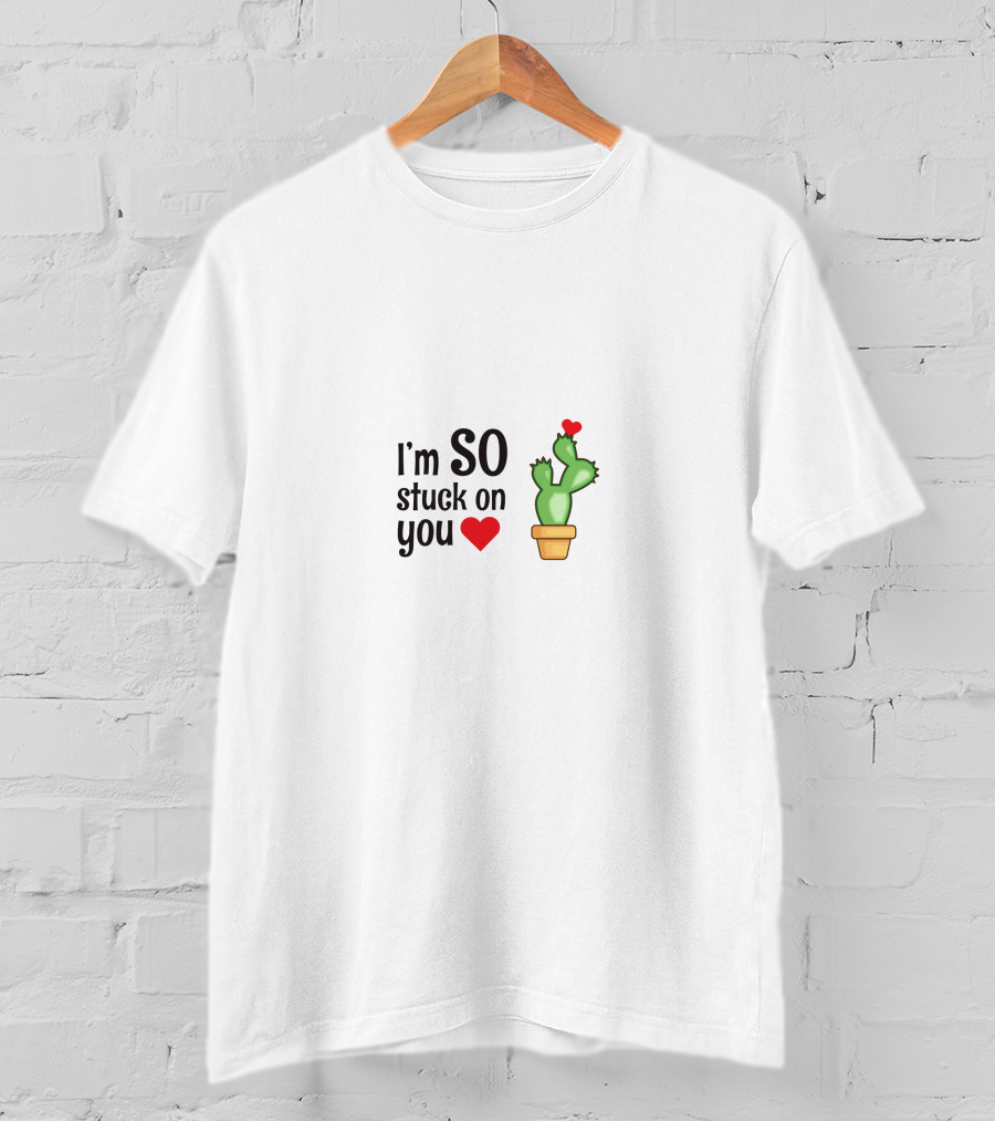 I'm SO Stuck On You Heart Cactus T-Shirt