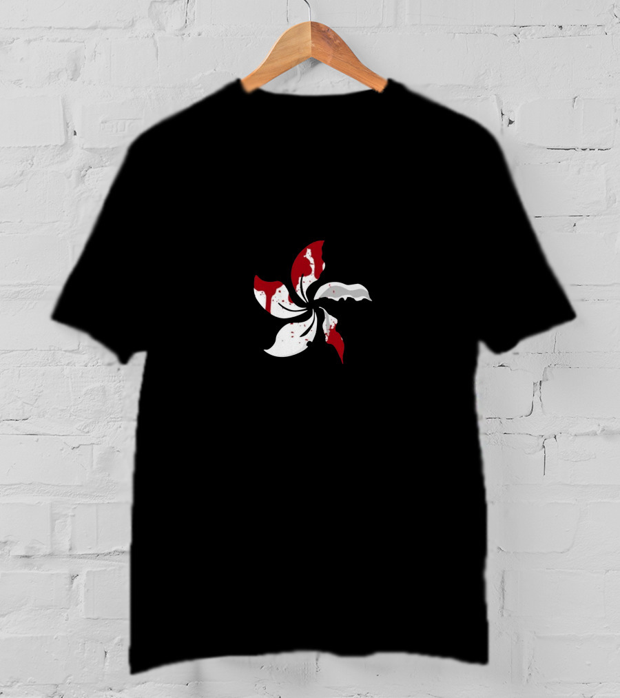 Free Hong Kong Blooms Bloodied Flag Flower T-Shirt