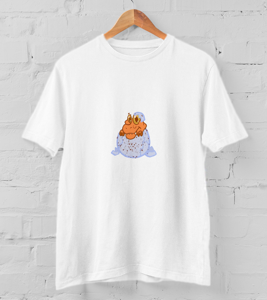 Kruzadar Hatching Orange Crocodile In Speckled Egg T-Shirt