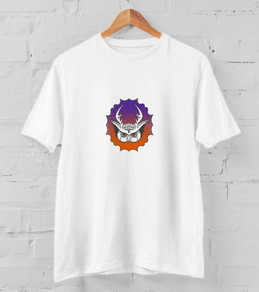 Owl With Antlers Gradient Emblem T-Shirt