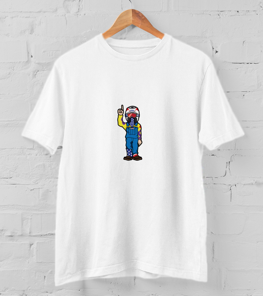 Uncle Ron Racing Helmet American Flag Overalls T-Shirt