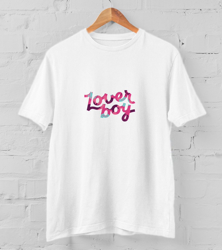 Loverboy Pastel Gradient Typography T-Shirt