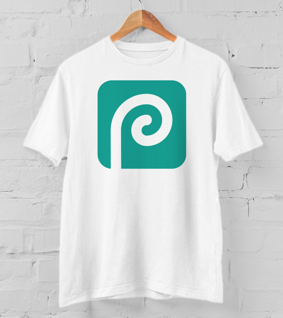 Photopea Logo Green Square Icon With White Curved P T-Shirt