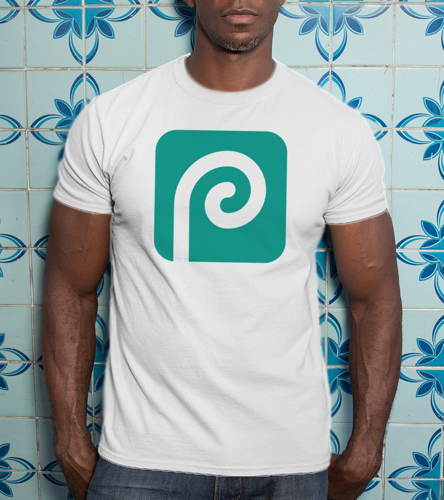 Photopea Logo Green Square Icon With White Curved P T-Shirt