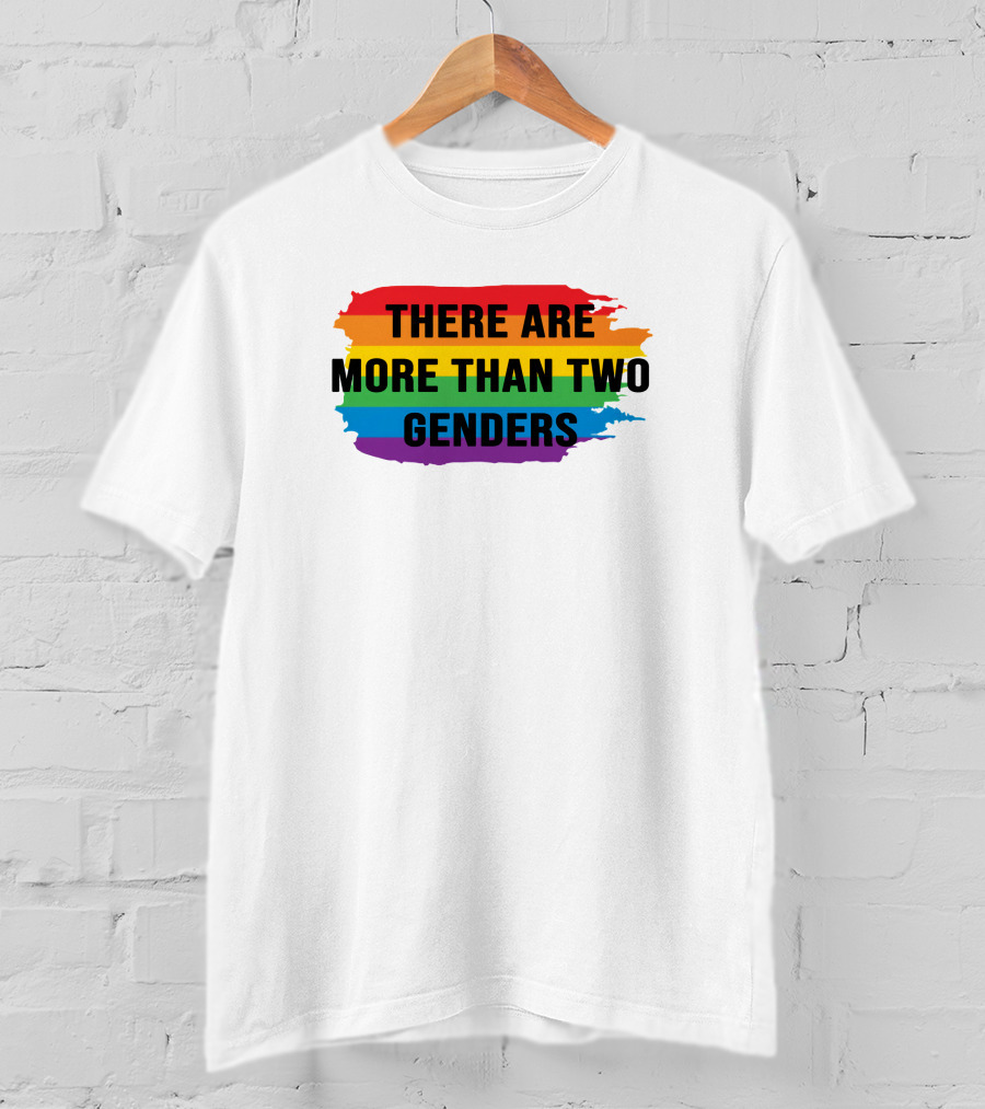 THERE ARE MORE THAN TWO GENDERS Rainbow Pride Flag T-Shirt