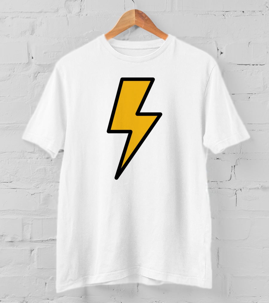 Thunder Bolt Lightning Symbol Vector Emblem T-Shirt
