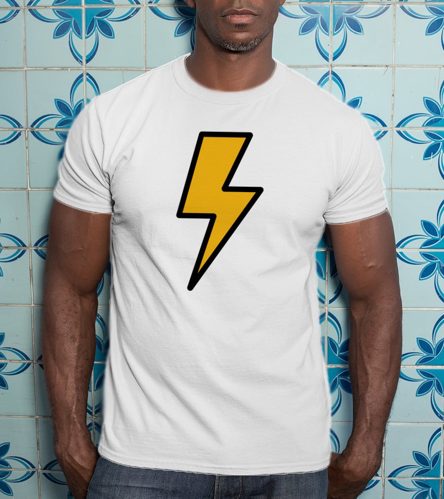 Thunder Bolt Lightning Symbol Vector Emblem T-Shirt