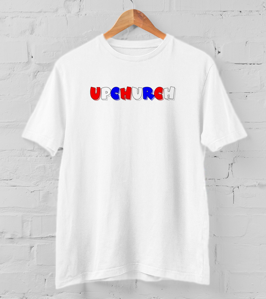 Upchurch Patriotic Red White Blue Text T-Shirt