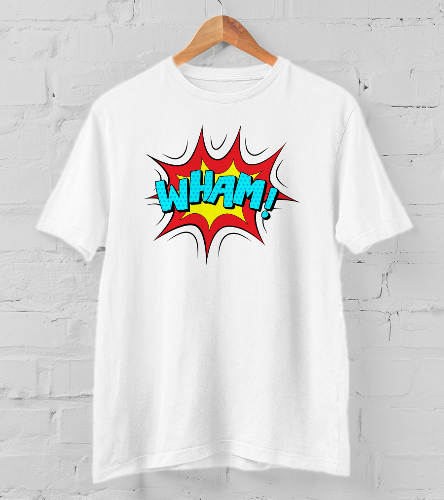 WHAM Comic Book Style Pop Art Explosion T-Shirt