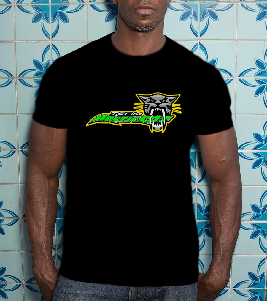 Team Arctic Cat Logo With Fierce Cat Head T-Shirt