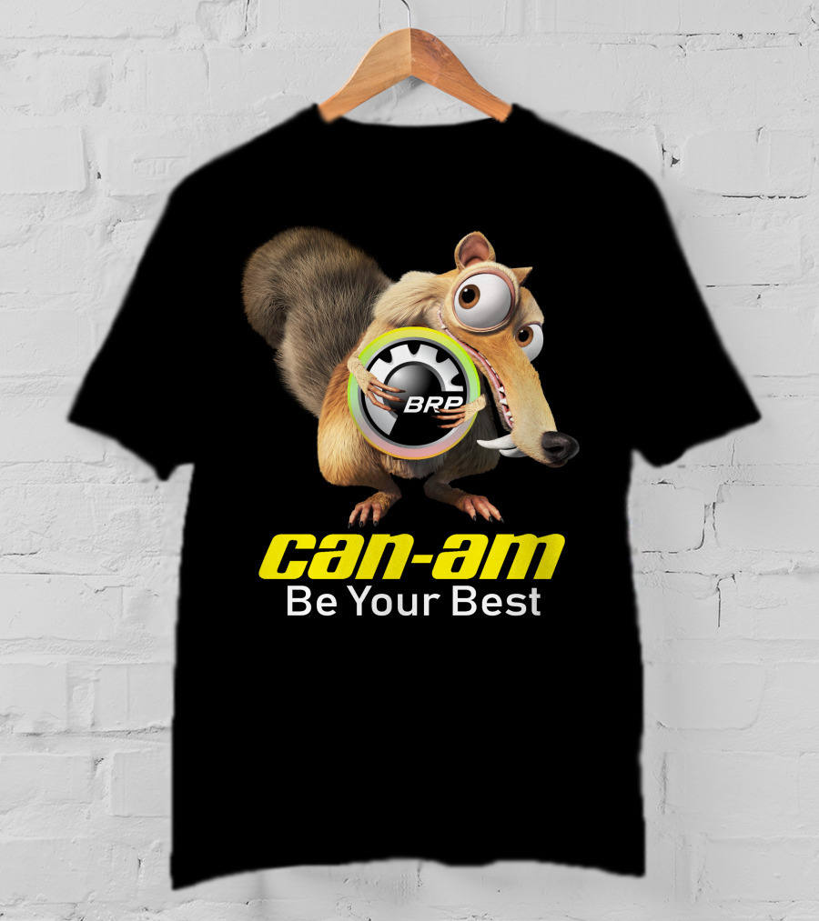 Can-Am Be Your Best BRP Scrat Holding Wheel T-Shirt