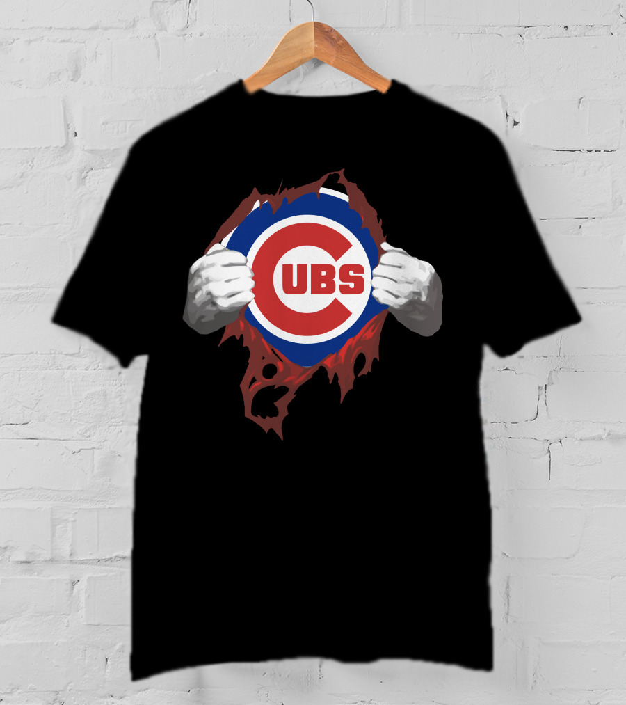 CUBS Logo Torn Fabric T-Shirt