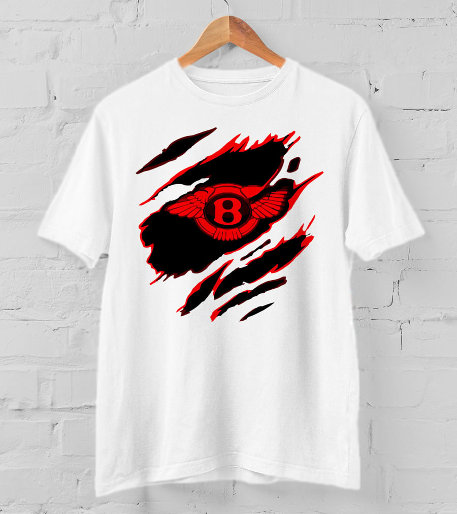 Bentley Red Winged Logo With Claw Marks T-Shirt
