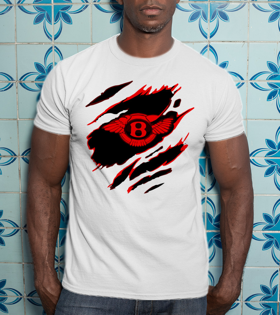 Bentley Red Winged Logo With Claw Marks T-Shirt