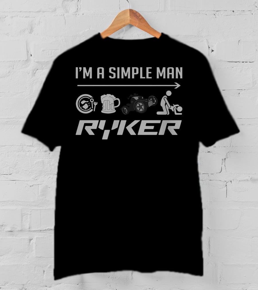 I'M A SIMPLE MAN RYKER Beer Food Car Man Lawn Mower T-Shirt