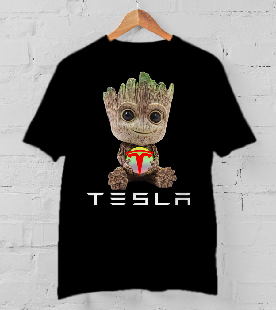 TESLA Groot Holding Logo Balls T-Shirt