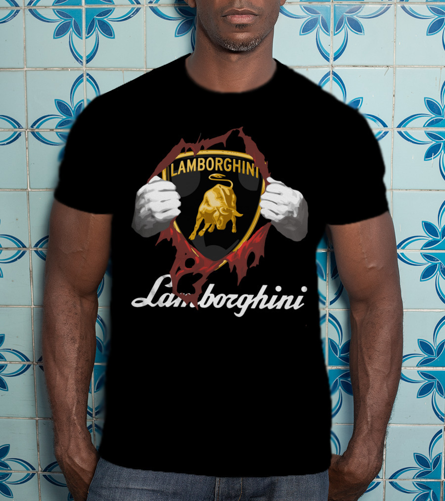 Lamborghini Bull Logo Tear Effect T-Shirt