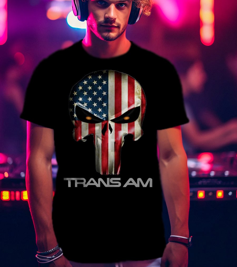 Trans Am American Flag Skull T-Shirt