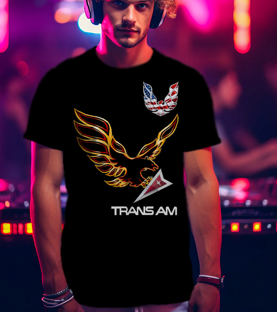 TRANSAM Firebird Eagle American Flag T-Shirt