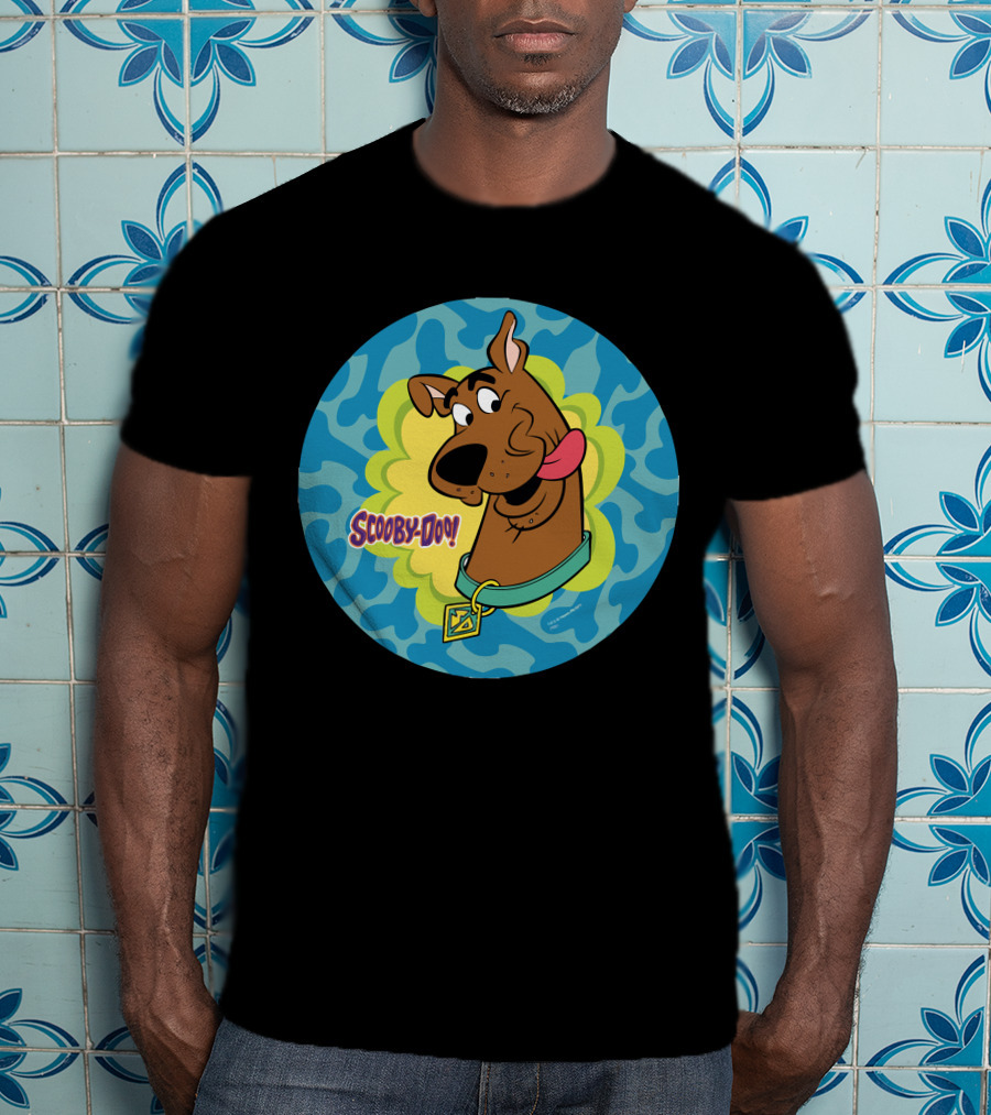 Scooby-Doo Winking Face In Blue And Green T-Shirt