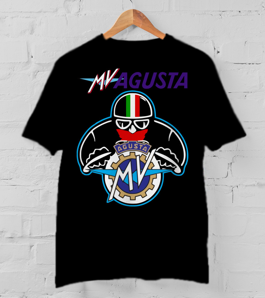 MV AGUSTA Racing Style Italian Flag Helmet T-Shirt