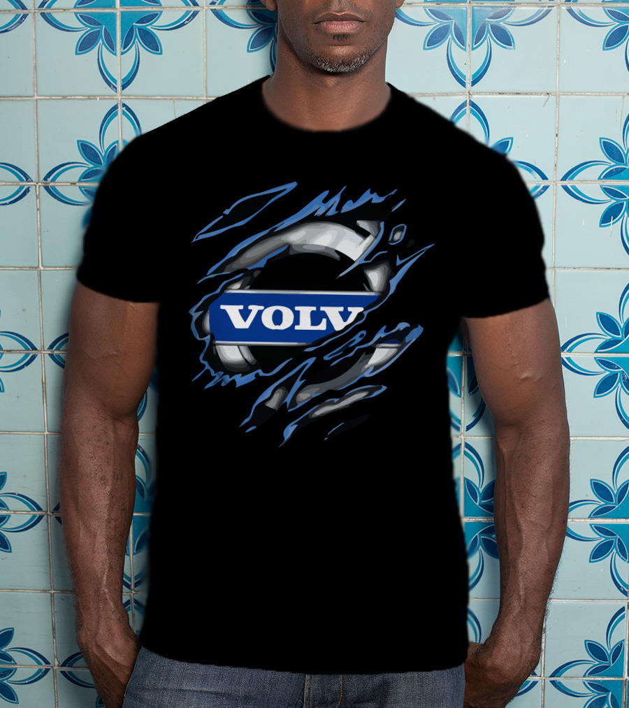 VOLVO Torn Metal Effect Automotive T-Shirt